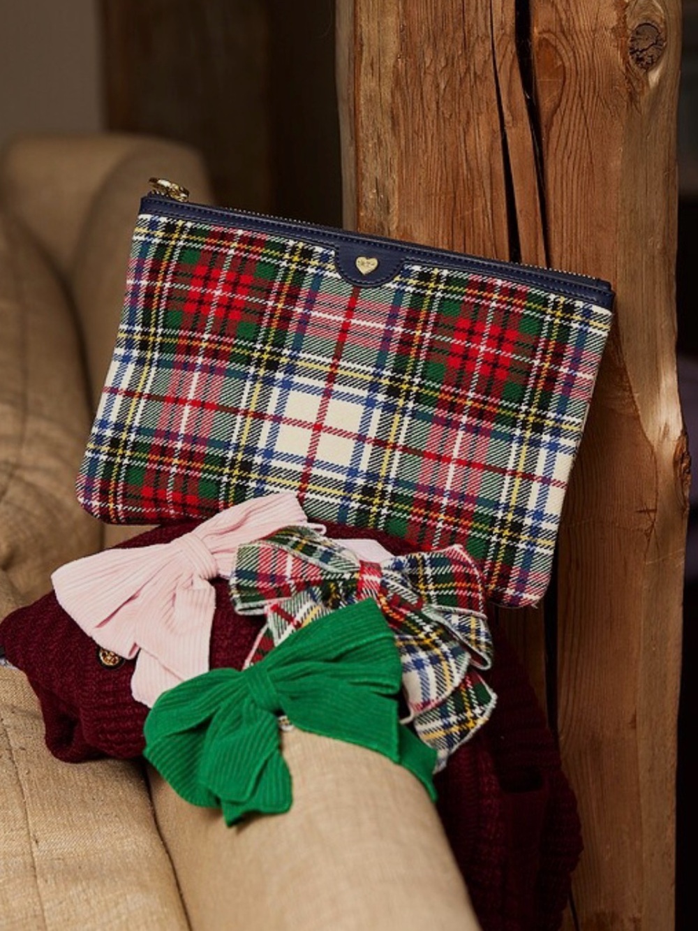 NWT Stoney Clover Plaid Flat Pouch Prep Rally